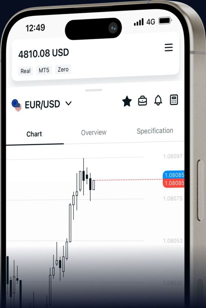 9CFD trading app on a phone